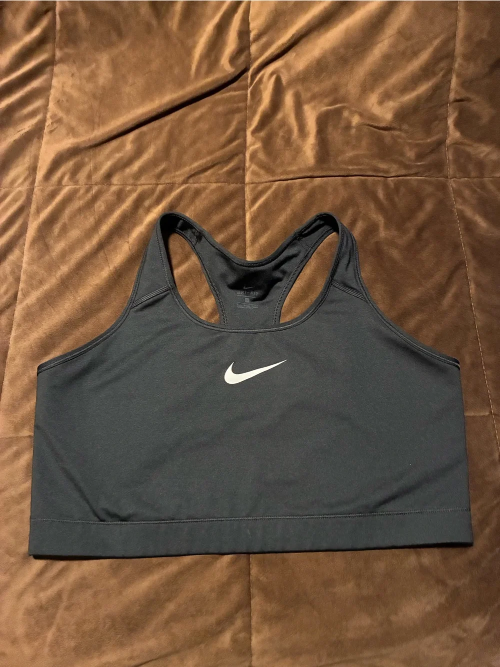 Nike Black Racerback Sports Bra with White Swoosh, dri-fit, size 3X